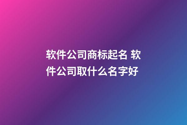 软件公司商标起名 软件公司取什么名字好-第1张-公司起名-玄机派